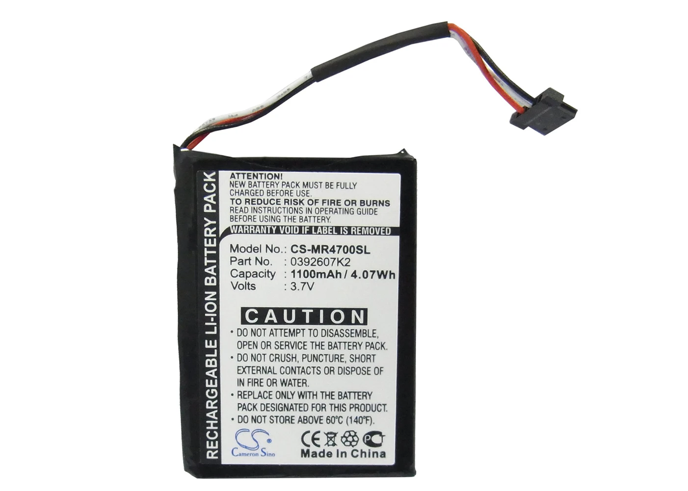

Cameron Sino 1100mA Battery for Magellan MA4700SGXUC, Maestro 4700 0392607k2