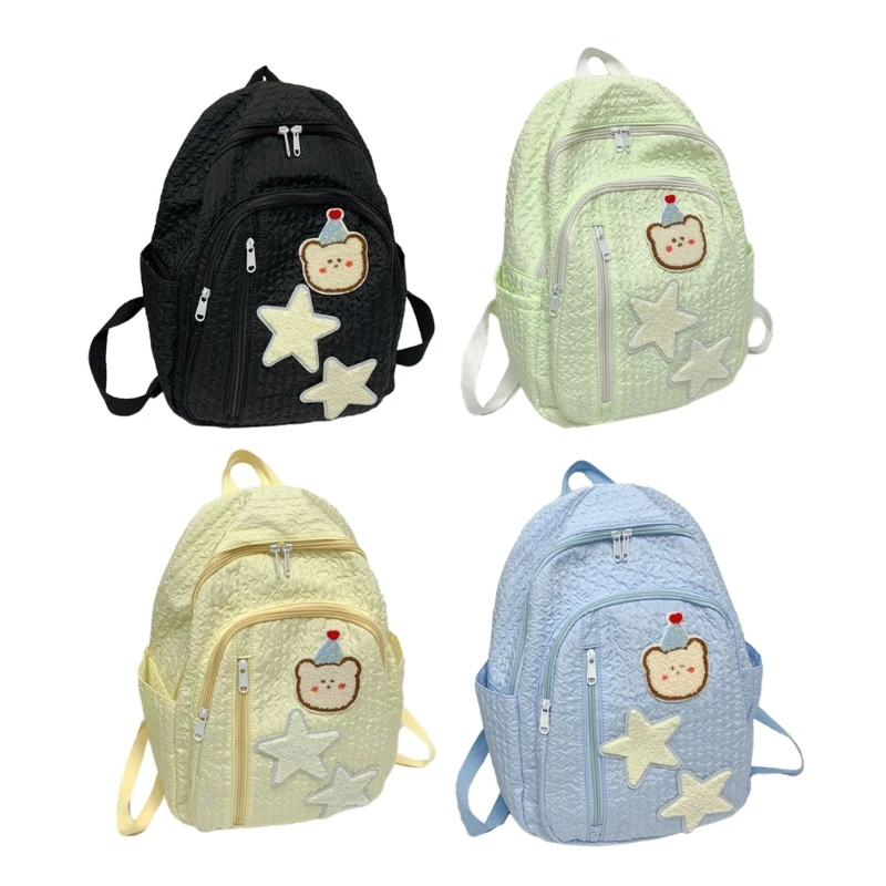 

GD5F High Capacity Backpack with Bear for Students Casual School Book Bag