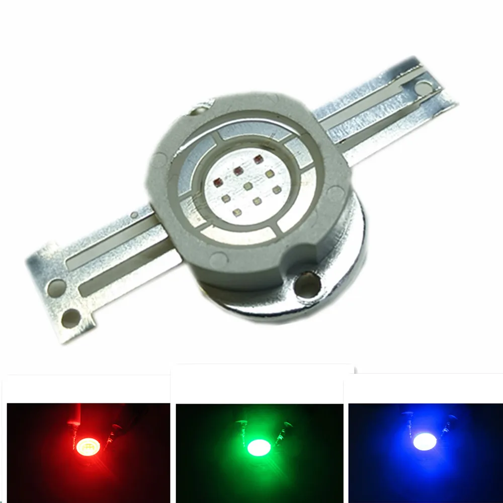 

10 Watts RGB Fullcolo Red Green Blue LED Beads High Power Led Module(Chip Size is 45*45mil)6pin Round