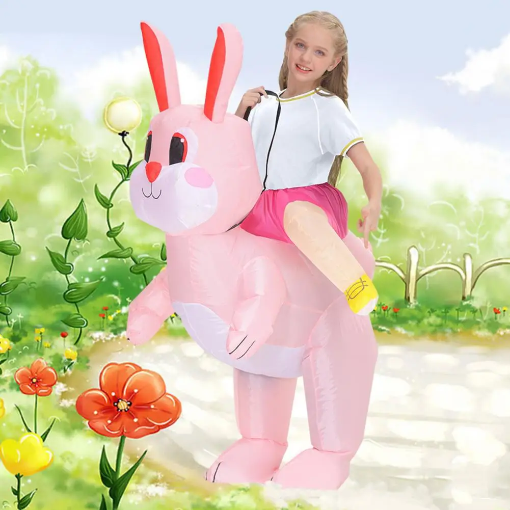 

Надувной костюм кролика, полубоди, герметичный, Реалистичный, яркий цвет, мультяшный кролик, комбинезон для косплея Для Пасхальной вечеринки