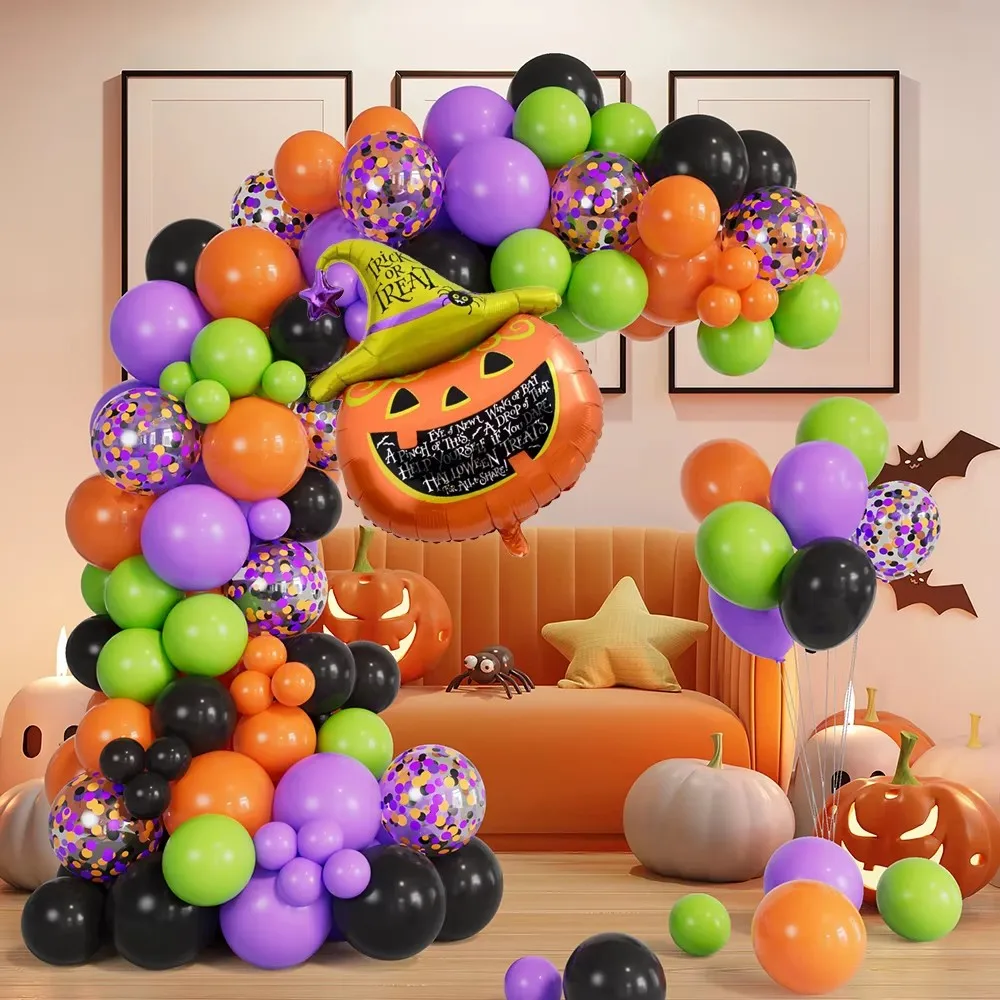 124 шт. детская гирлянда черная оранжевая зеленая фиолетовая