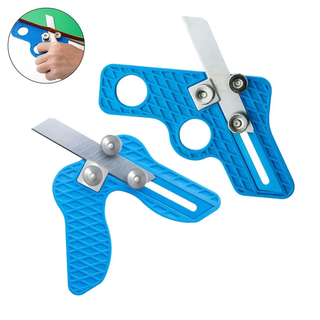 

1 Piece Blue ABS Multifunctional Straight Edge / Curved Edge Trimmer for PVC Strip / Gypsum Board 2 Types Optional