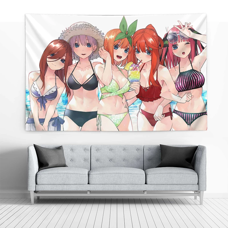 

Custom Tapestry Wall Hanging Typical Quintuplets Decoration Home Decor Tapestries Kawaii Room Decor Aesthetic Headboards Bedroom
