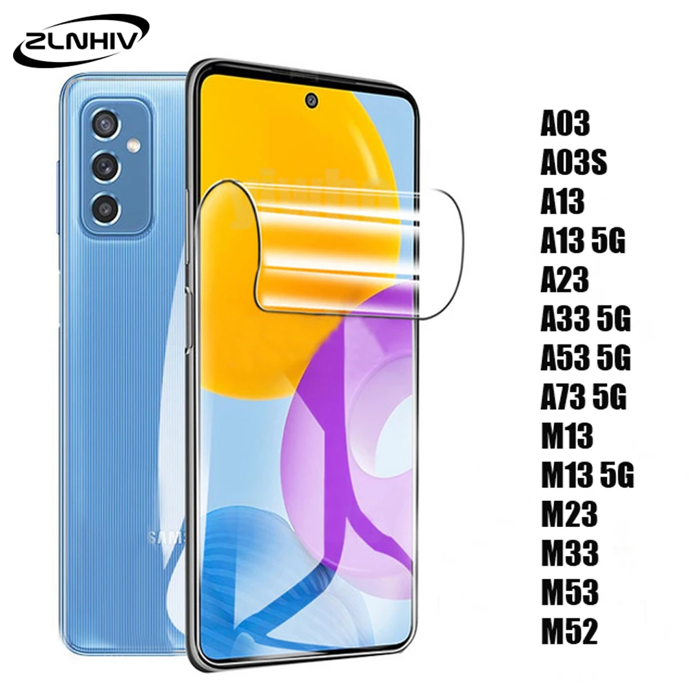 

Защита экрана телефона zlnвич для Samsung Galaxy A13 5G A03 A03s A23 A33 A53 A73, Гидрогелевая пленка M13 M22 M23 M33 M52 M53, не стекло