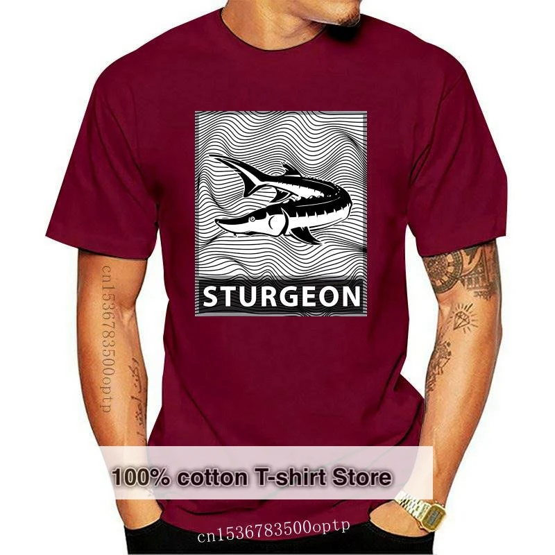 

New Sturgeon Fish Fisherman T Shirt - Art Modern Design Print T-Shirts Men Summer Style Fashion Top Tee Casual Printed Tee