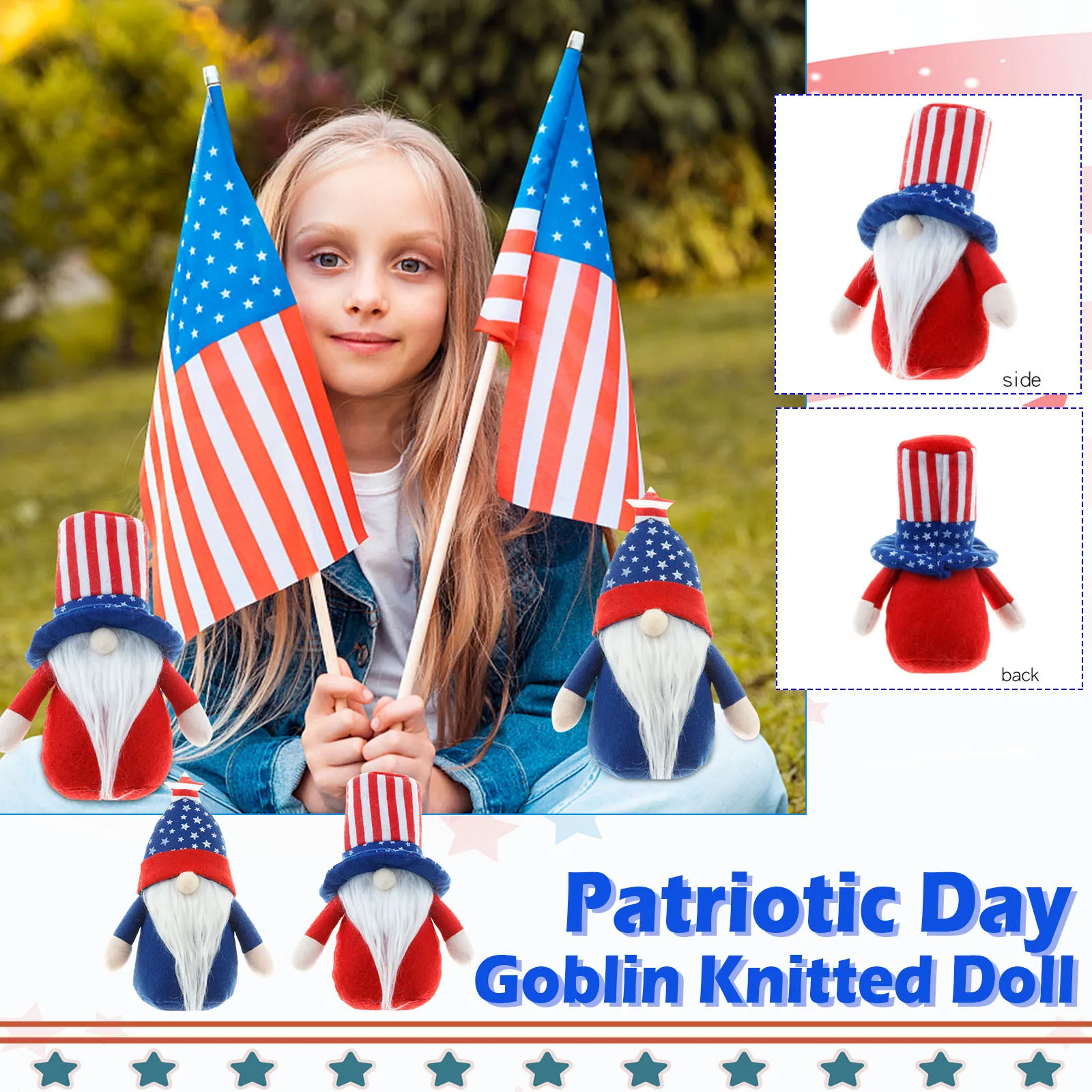 

Room Decoration 2PC Decoration Plush Election Patriotic Desktop Gnome Living Plush toy Flurry Toy Fortress Toy