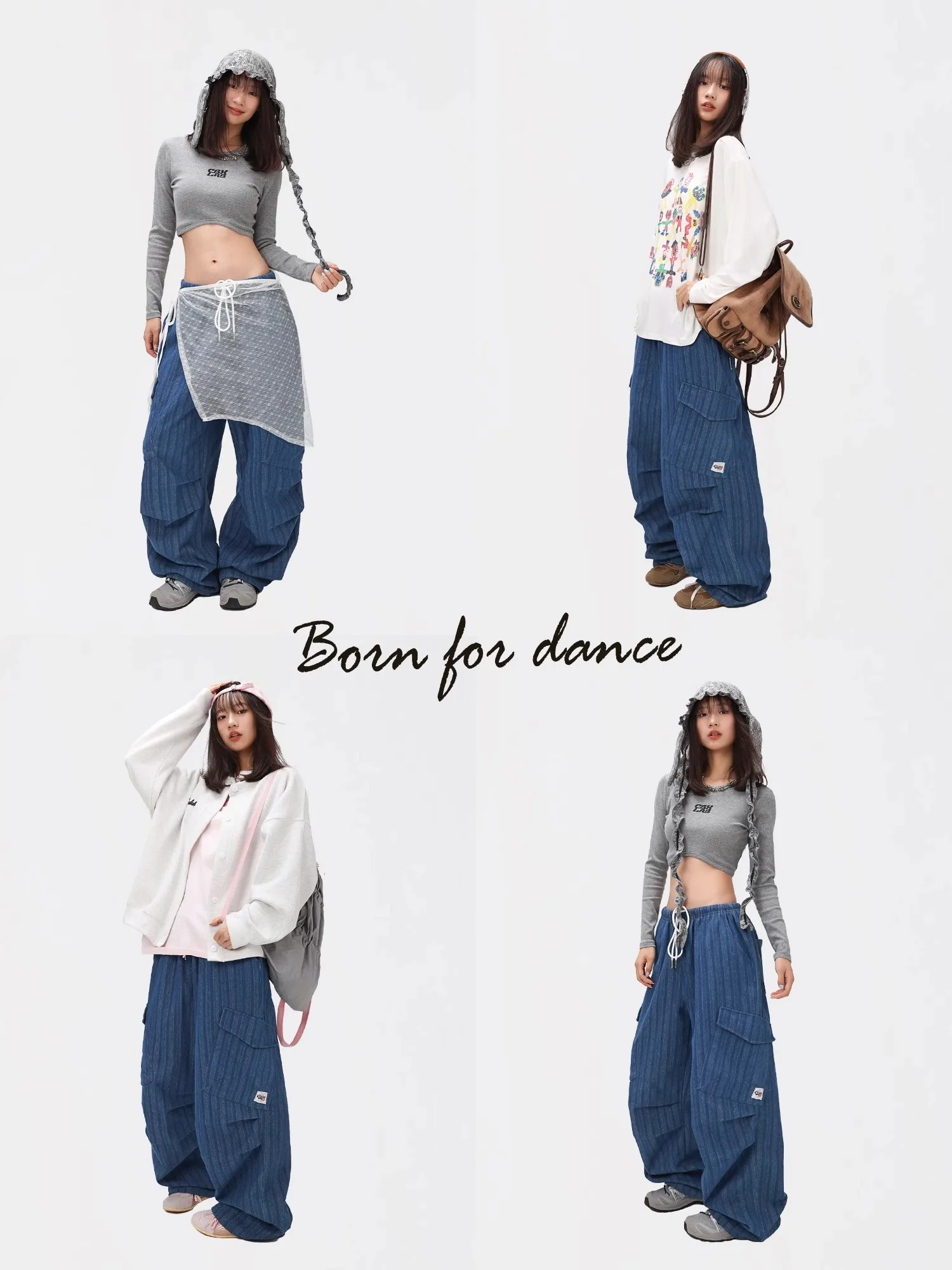 CBXLAB Женские джинсовые брюки в темно-синюю вертикальную полоску стиле хип-хоп для