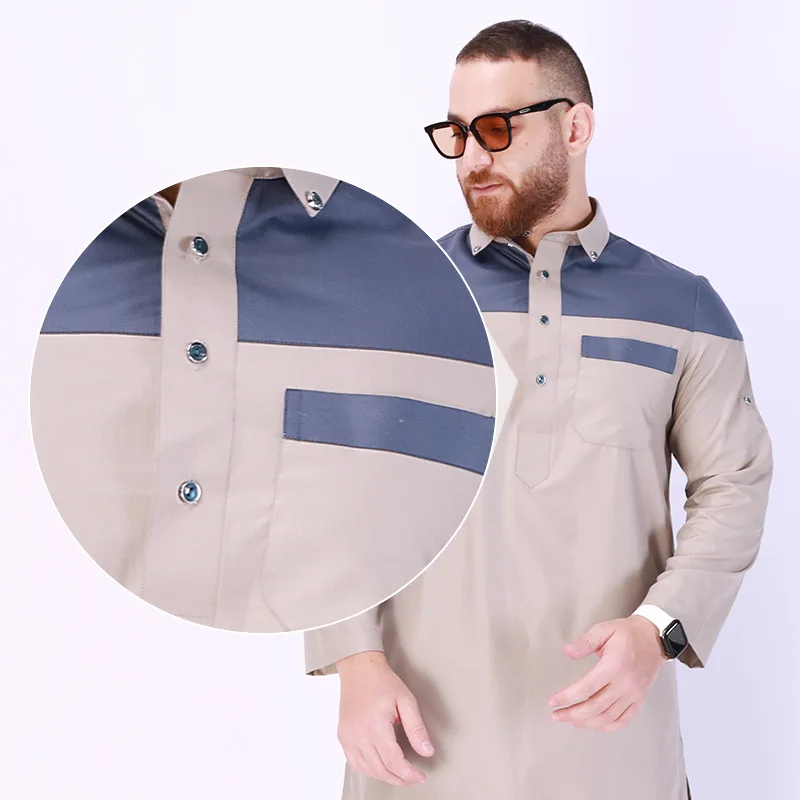 Muslim Shirt Men Clothing Abaya Musulmane Homme Kaftan Leisure Jubba Thobe Looser Dress Dubai Saudi Arabia Pakistan Islamic Robe