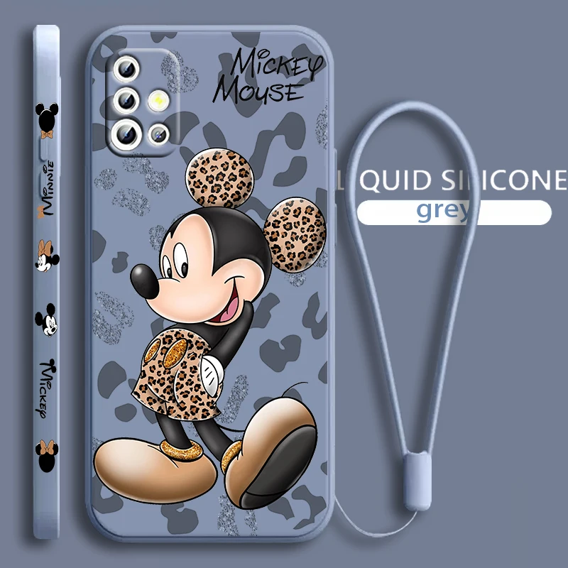 

Minnie Mouse Anime For Samsung Galaxy A71 A51 A81 A91 A41 A31 A21S A11 A01 A50 A30 A20S Liquid Left Rope Phone Case Coque Capa