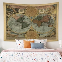 vintage world map tapestry navigation aesthetic mythology hippie wall hanging boho dorm blanket baby bedroom sheets decoration