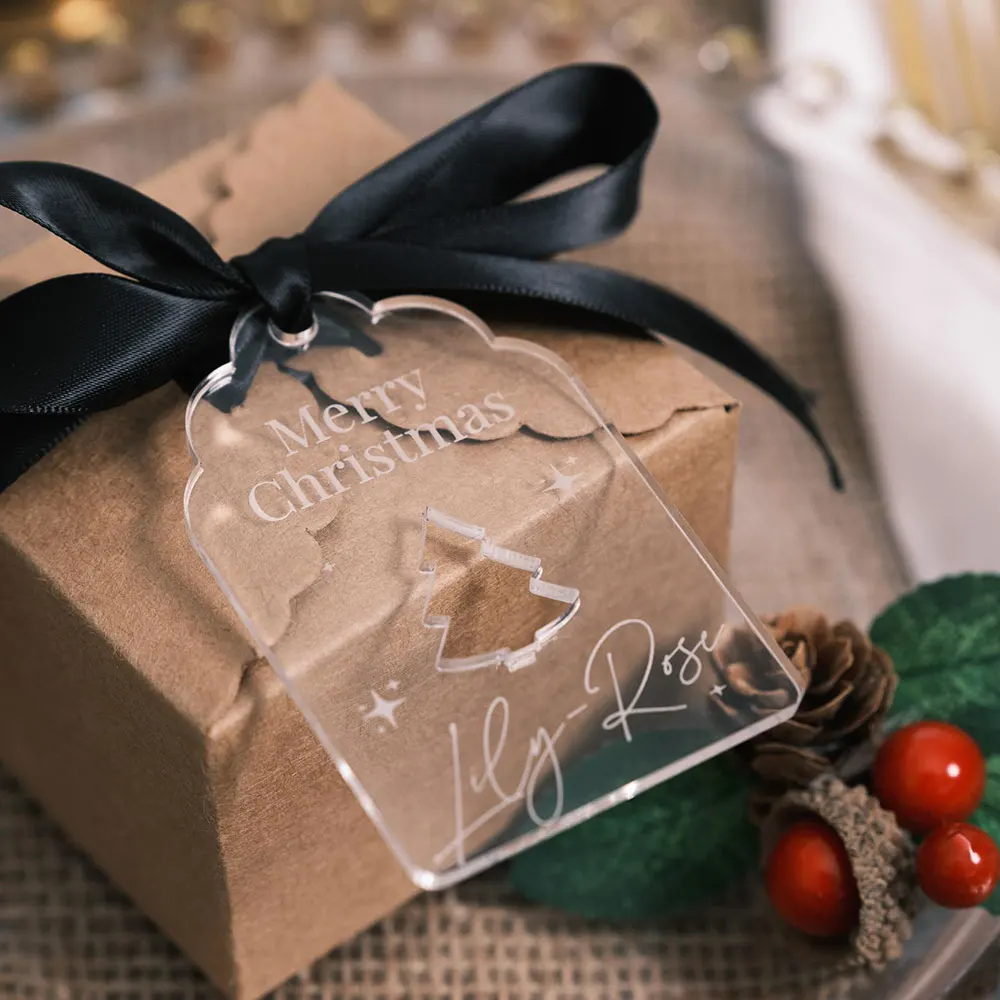 

Именные рождественские бирки из акрила