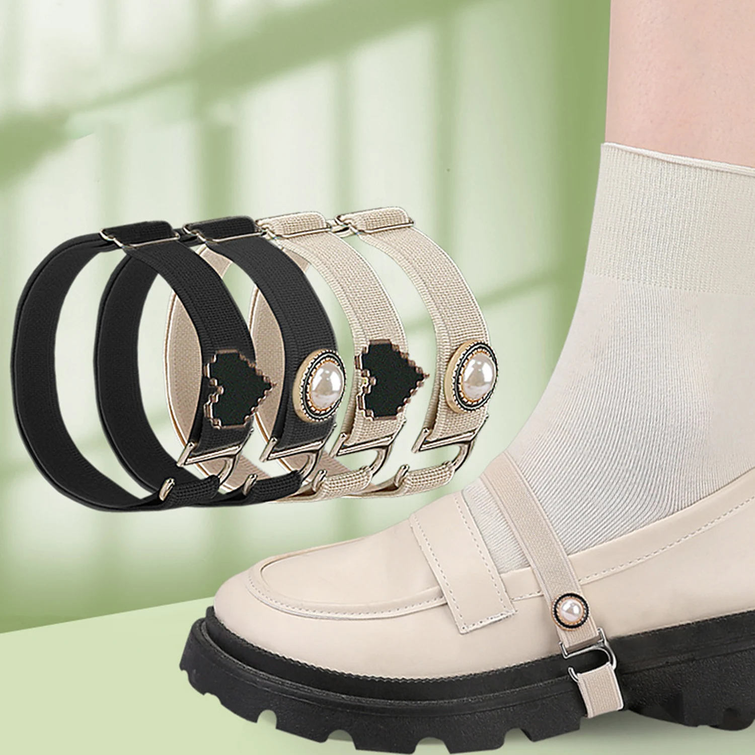 

1 Pair Colored Elastic Band Shoe Strap Solid Color Shoelace For High Heel Strap Women Shoes Sneakers Strings Anti-loose Strap
