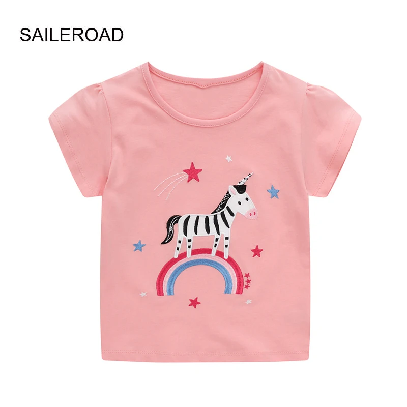 

Новинка 2022, летняя хлопковая детская одежда SAILEROAD с коротким рукавом и рисунком радуги
