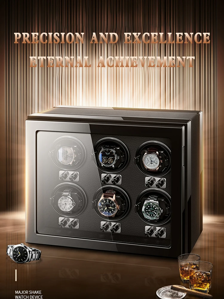 Automatic Watch Winder Top Luxury Brand Mechanical Watch Safe Box with Adjustable TOP Modes Wood Watches Storage Accessories Box