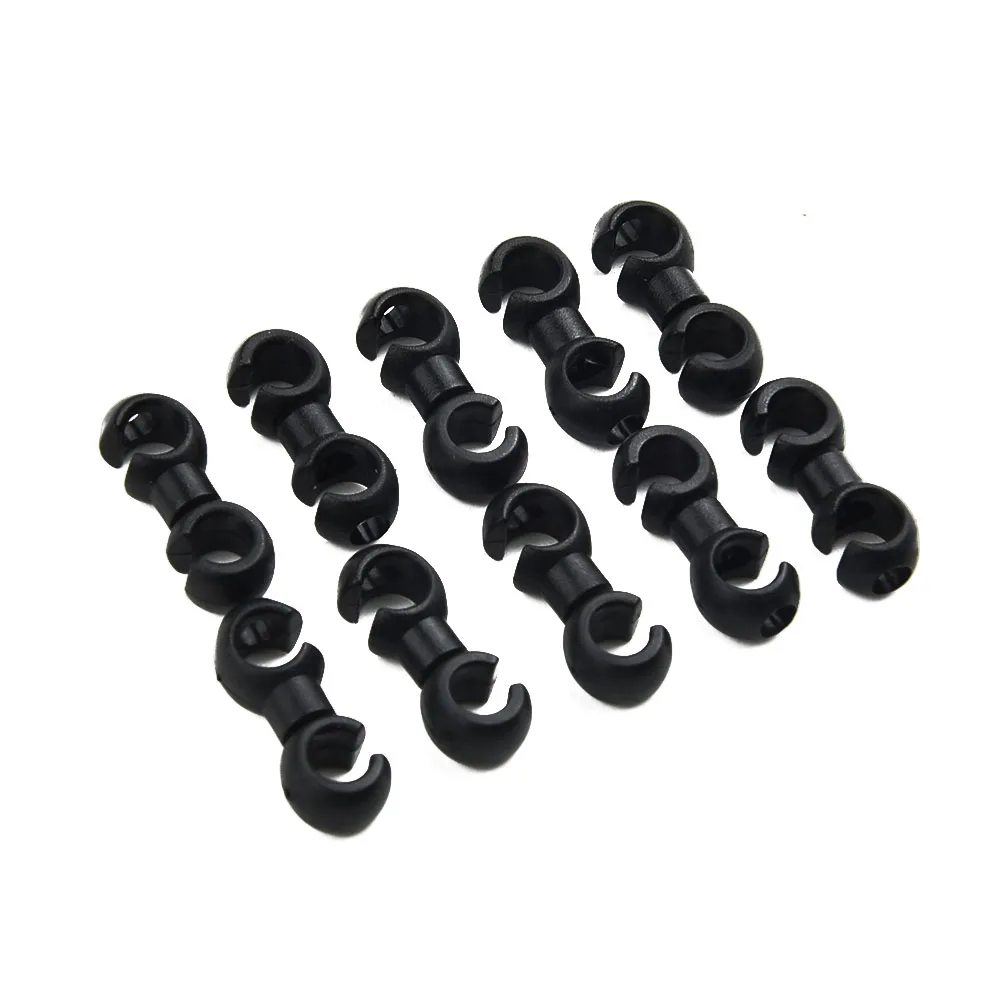 

10PCS S Shaped Hook Clips Rotating Bike Brake Gear Cross Cable Tidy Clip Plastic Black Green Red Bicycle Cables Housing