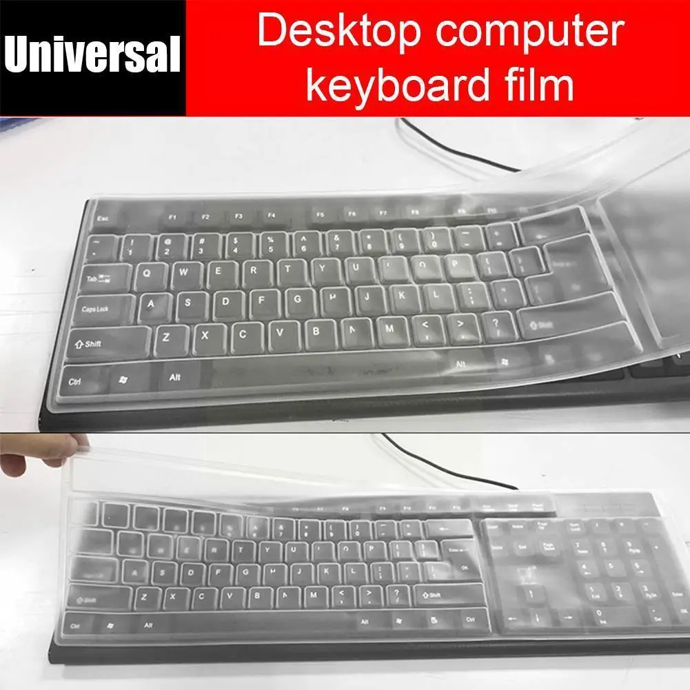 

Universal Clear Keyboard Skin Protector Silicone Cover For Pc Computer Desktop D E5k5