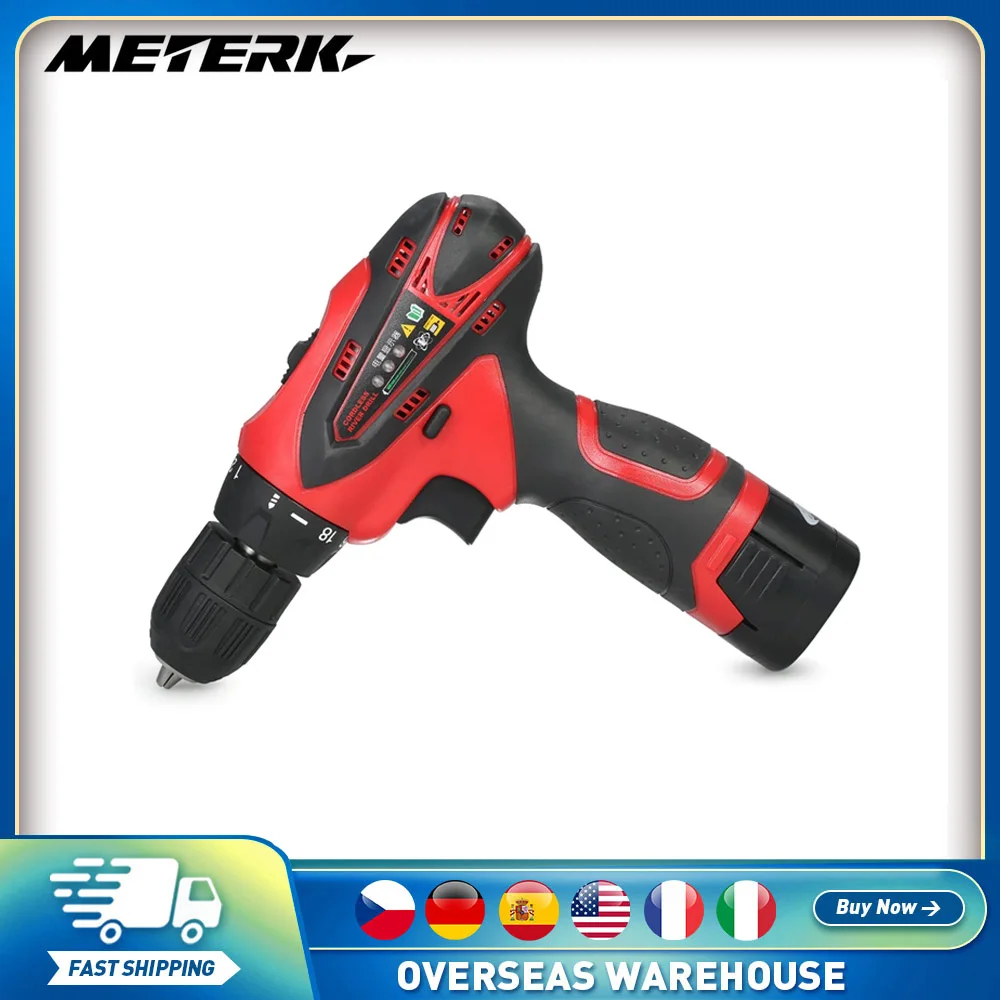 

16.8V Lithium-Ion Two-speed Multi-functional Electric Cordless Drill Rechargeable Screwdriver with LED Light