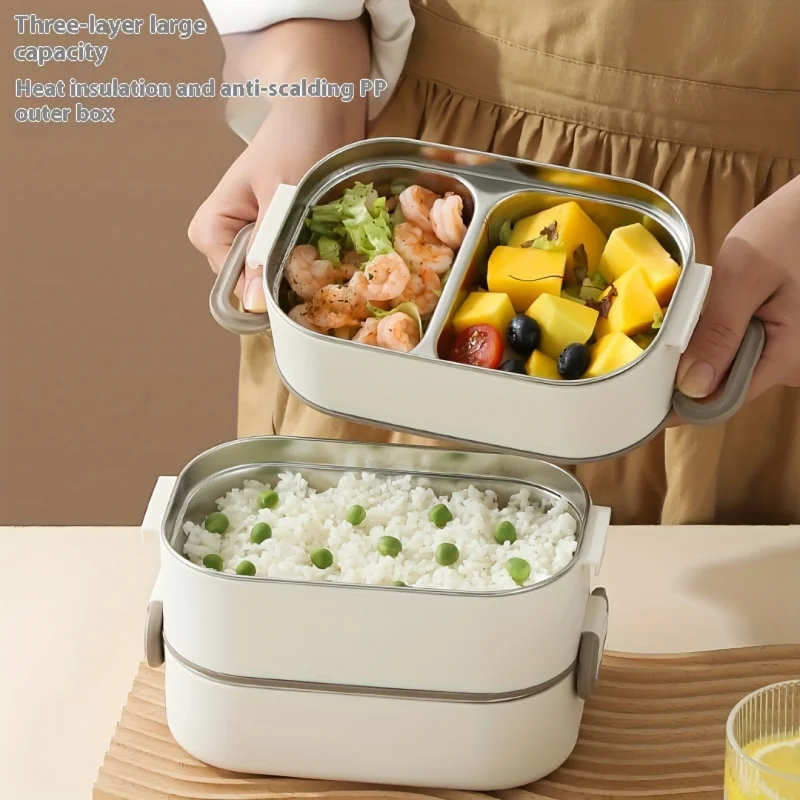 Изолированный Портативный Ланч-бокс из нержавеющей стали Bento-безопасен для