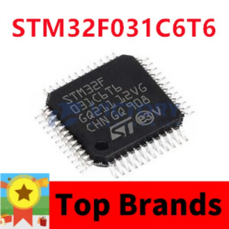 

Набор микросхем STM32F031C6T6 QFP48 STM32F031C6 32F031C6 STM32F031, чипсет с интегральной схемой, оригинал, 1-10 шт.