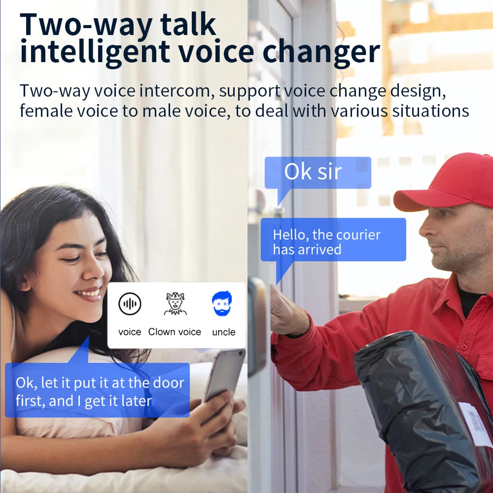 

Wireless Doorbell WiFi Smart Visual Doorbell Two-way Intercom Support Voice Changer Bluetooth-compatible for Home Monitor