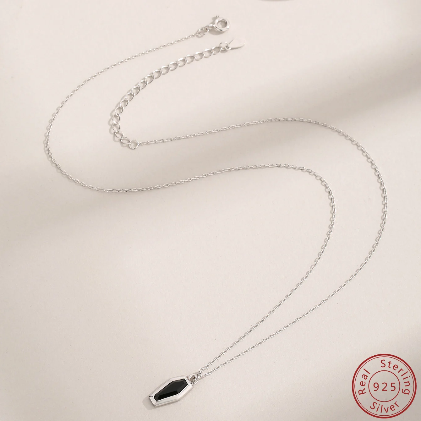 Винтажное Ожерелье С Черным Агатом И Гробом Вампира S925 Кулон Из Стерлингового