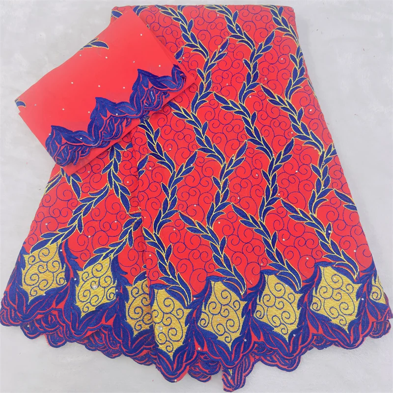 

7 yard With Scarf Swiss lace fabric latest Dry lace embroidery African 100% cotton fabrics Swiss voile lace Dubai style HL72101