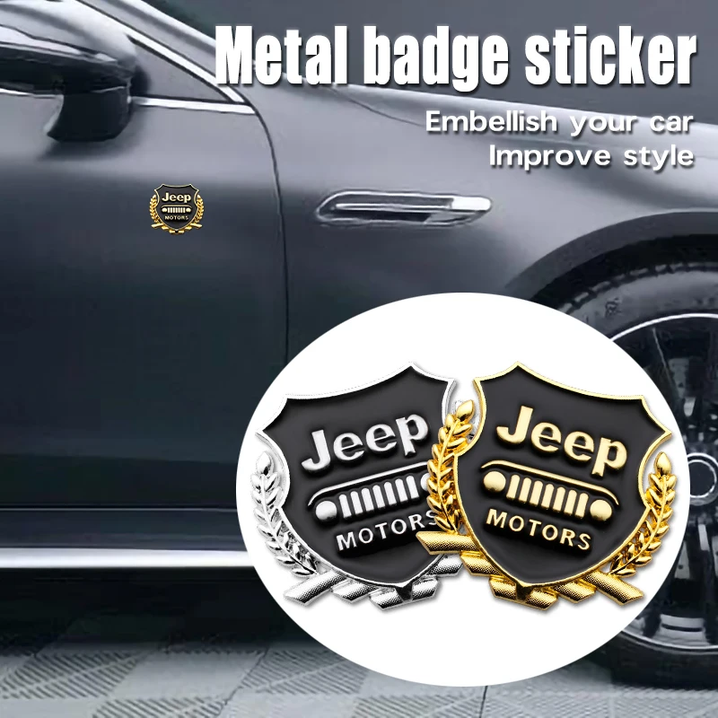 

2Pcs 3D Metal Car Emblems Badge Stickers Decoration Decal For Jeep Grand Cherokee WK Commander XH Renegade Car Accessories