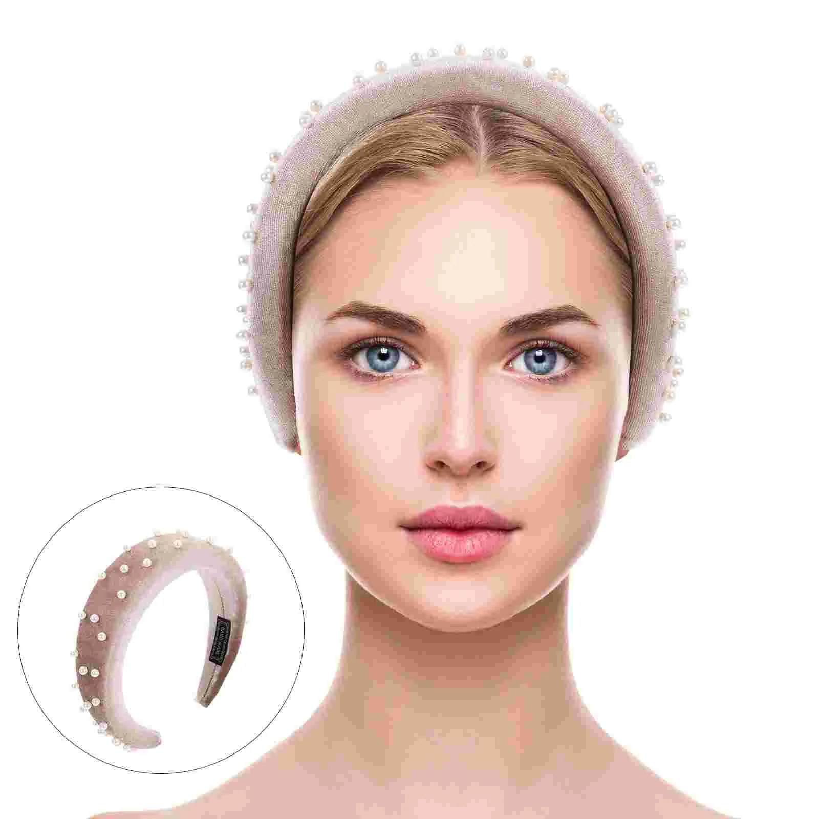 

Headbands For Girls Wide Women Womens Padded Pearl Girls Fabric Statement Fashion Puffy Miss