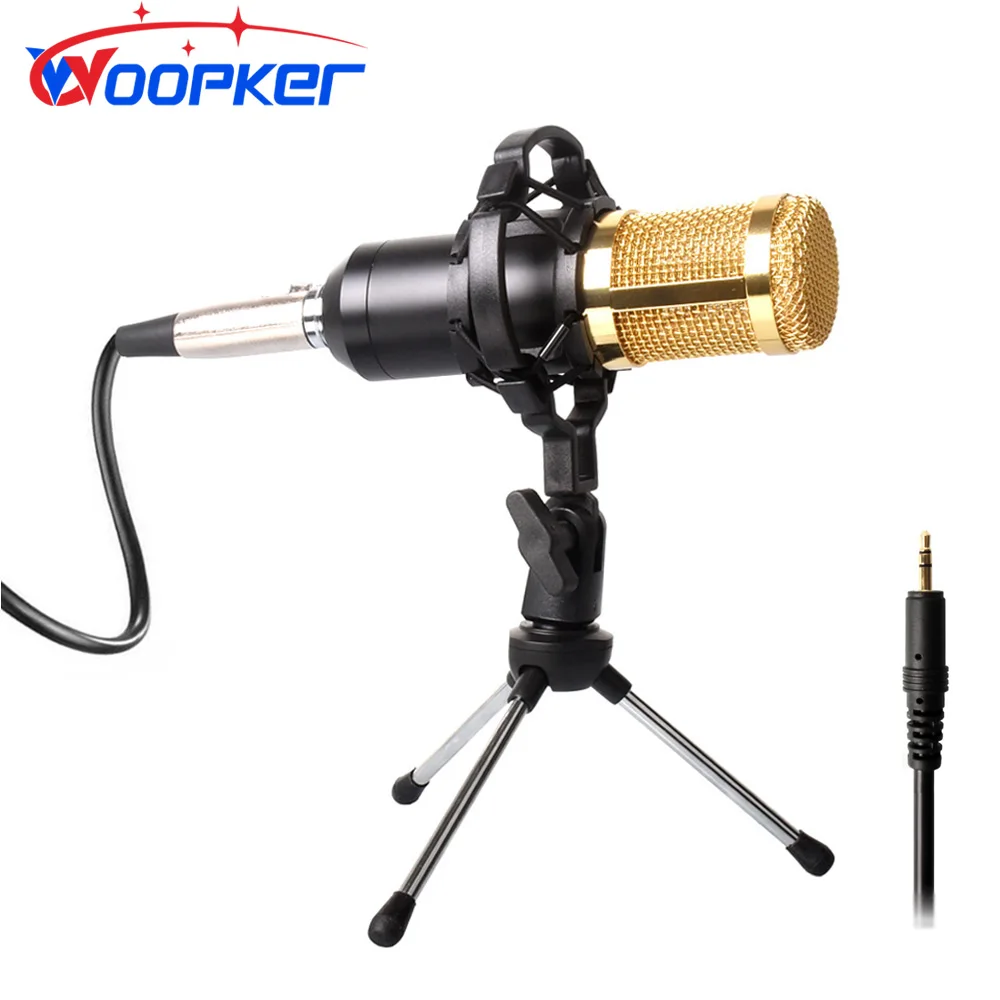 

Woopker BM-800 Condenser Microphone with Shock Mount Mikrofon Condenseur Sound Recording MIC BM800 for Studio Broadcasting