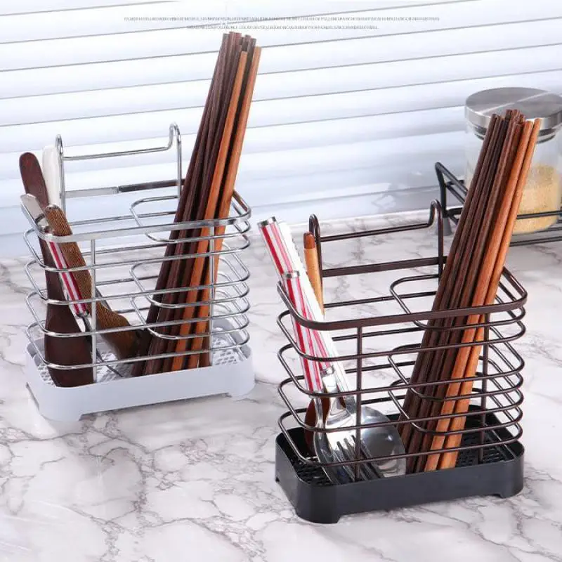 

Cutlery Holder Drainer Basket Chopsticks Utensil Organizer Kitchen Counter Wall Tableware Knife Fork Spoon Storage Rack Table