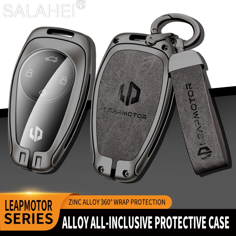 

Zinc Alloy Car Smart Remote Key Case Cover Protection Holder Shell Bag For Leapmotor To3 C11 S01 Keyless Keychain Accessories