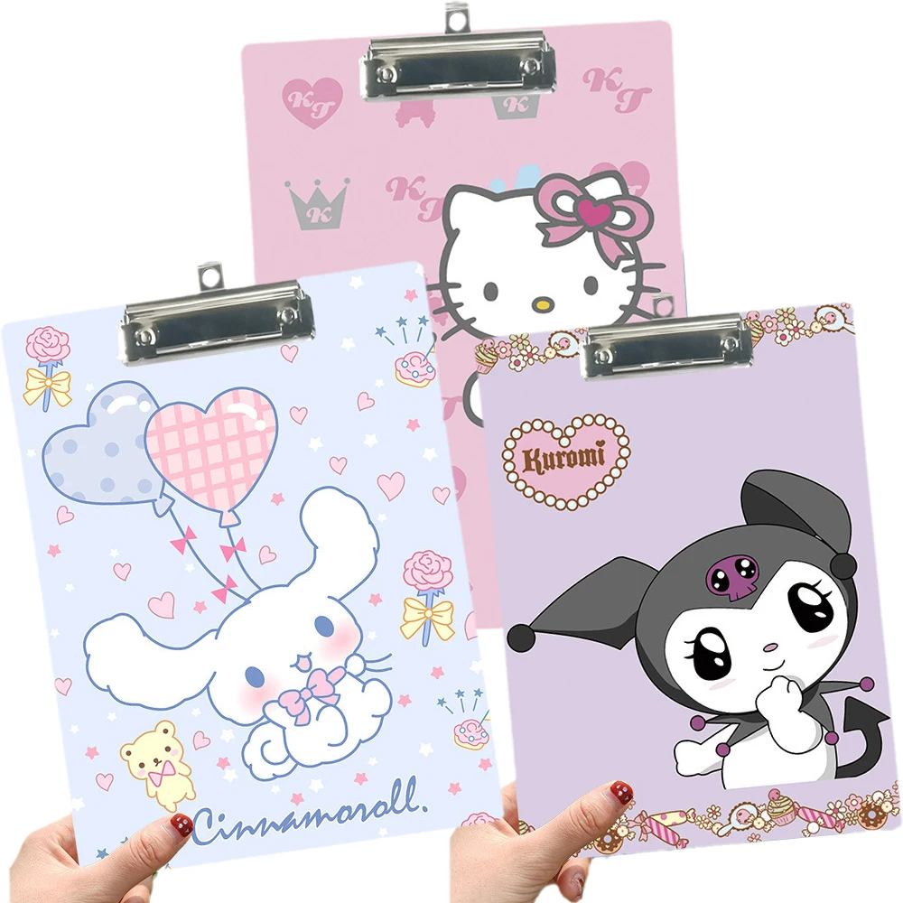

Kawaii Sanrios Cinnamonroll Kuromi My Melody мультфильм A4 папка для бумаг доска зажим блокнот зажим школьные офисные принадлежности
