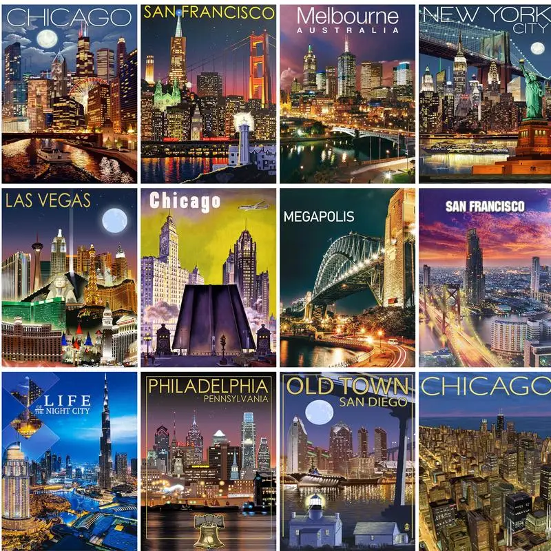 

PhotoCustom Paint By Number Poster Drawing On Canvas Hand Painted Painting Art Gift DIY Pictures By Numbers Landscape Kits Home