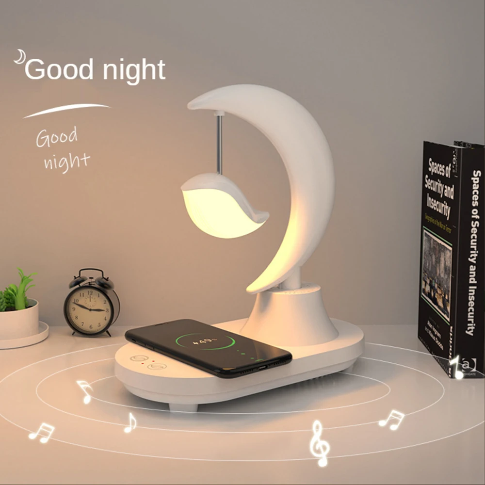 LED Bluetooth Speaker Bedside Table Lamp Colorful Atmosphere Night Light With Intelligent Wireless Mobile Phone Charging 1800mAh enlarge