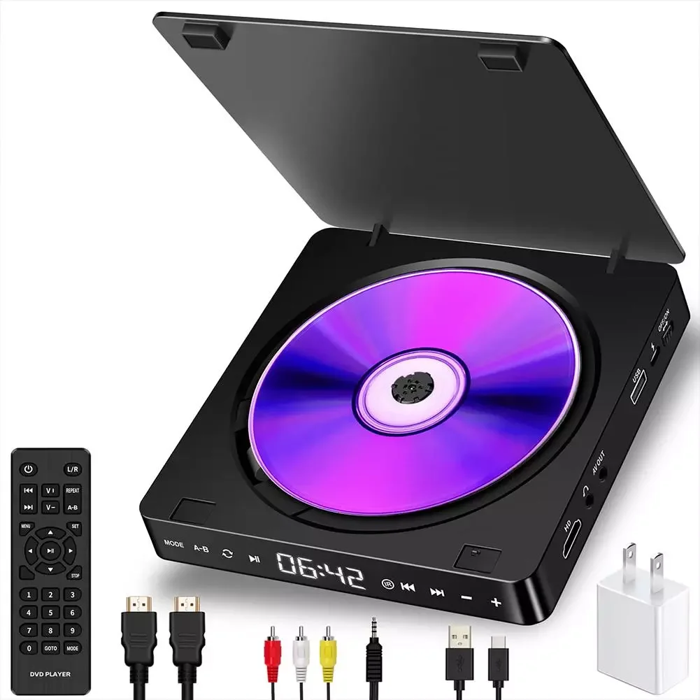 

NEW CD Player Home DVD/VCD Hd Video dvd player Hifi Stereo Speakers 1080P Multi-functional portable dvd player for TV projector