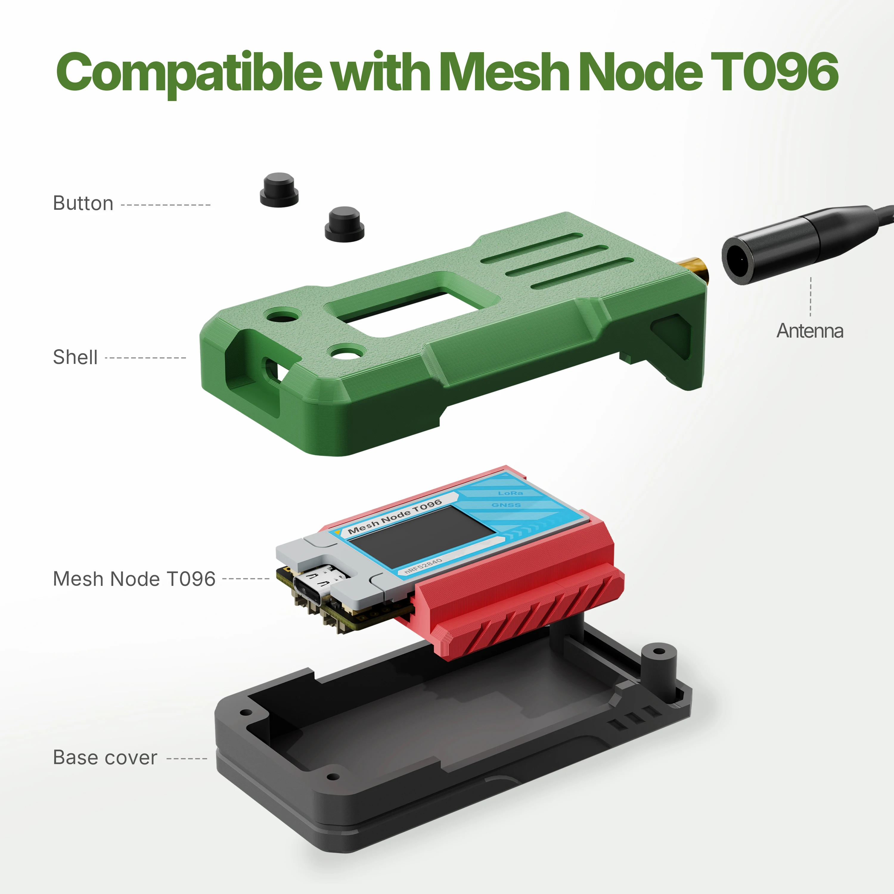 Фото Плата разработки Heltec T096 Mesh Node nRF52840 SX1262 LoRa с корпусом, поддержка Meshtastic MeshCore, Bluetooth, LoRaWAN, низкое энергопотребление №5