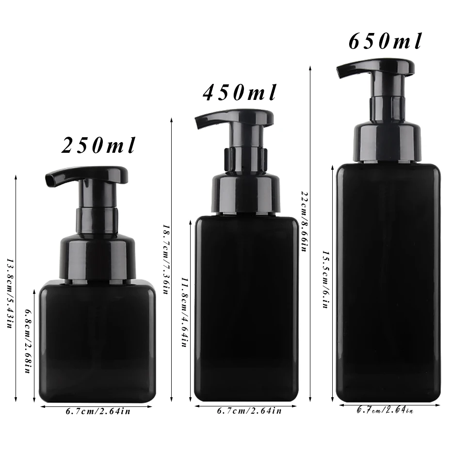 

Квадратный пластиковый дозатор пены 250/450/650 мл