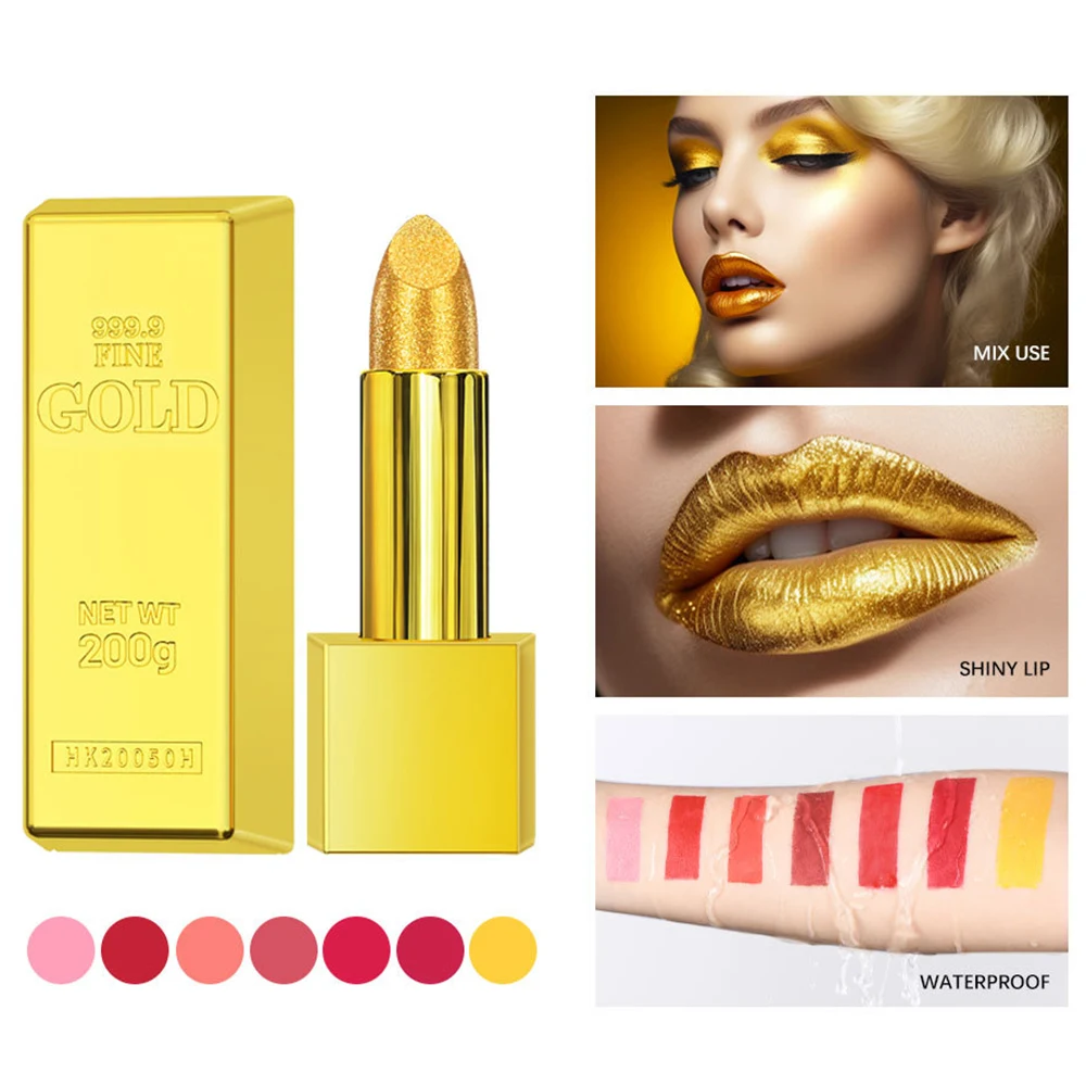 

Velvet Lipstick Cosmetics Matte Gold Lipsticks Long-lasting Make Up Shiny Lip Gloss Waterproof Smooth Korean Makeup Cosmetic