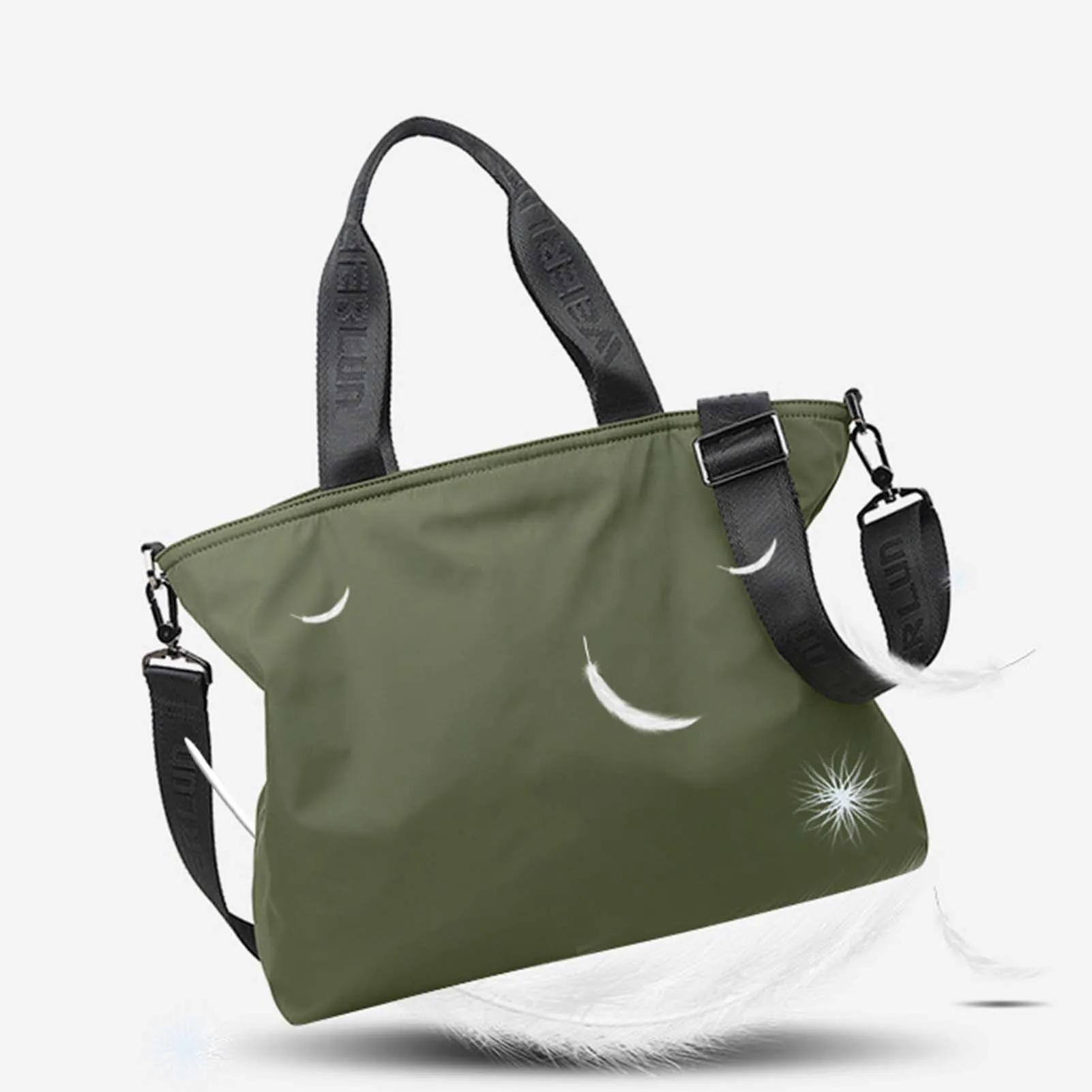 

Men's Green/Black Nylon Shoulder Bag Large Capacity Lightweight Small Pack For Travel Party Work