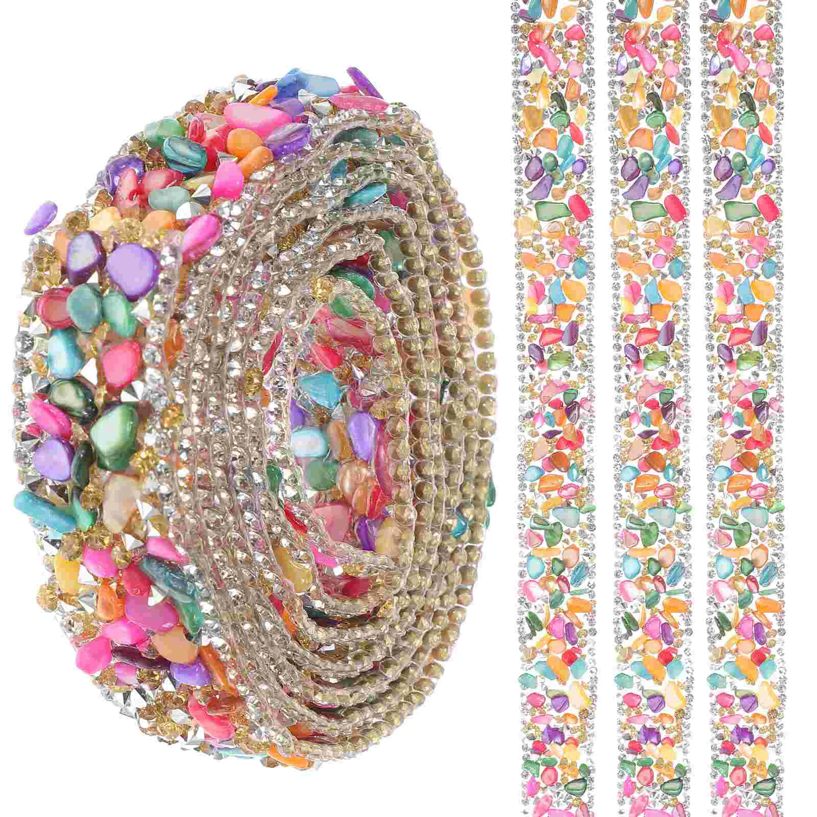 

Rhinestone Trim Ribbon Craft Clothes Wrap Costume Cake Sewing Crystaldecoration Adhesive Wedding Fringe The Bridal Fabric Bling