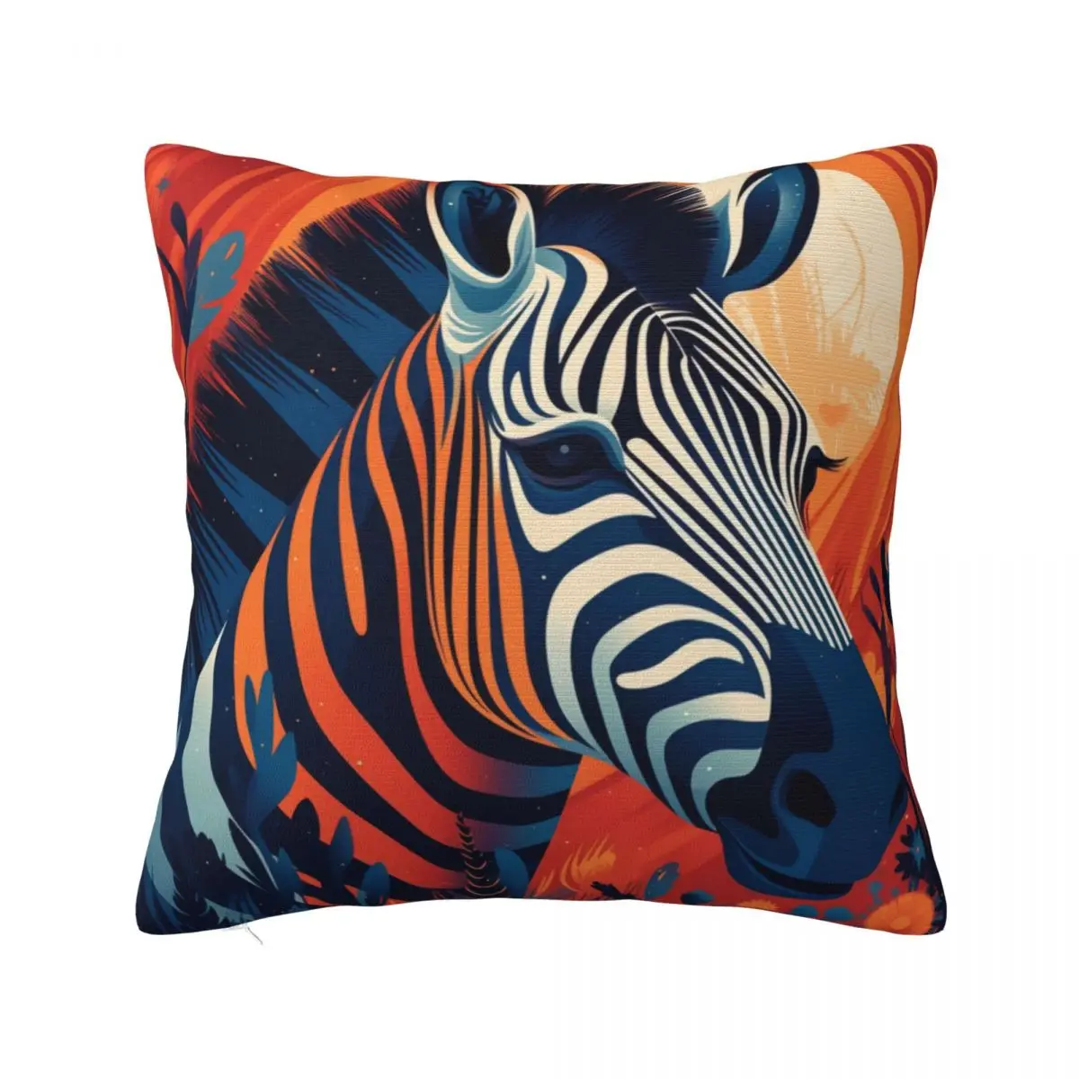 

Zebra Pillow Case Abstraction Illustration Polyester Sofa Pillowcase Zipper Summer Kawaii Cover
