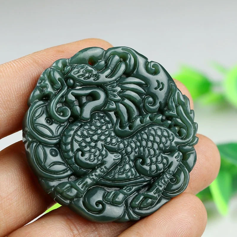 Лидер продаж ожерелье-подвеска из натурального нефрита с ручной резьбой