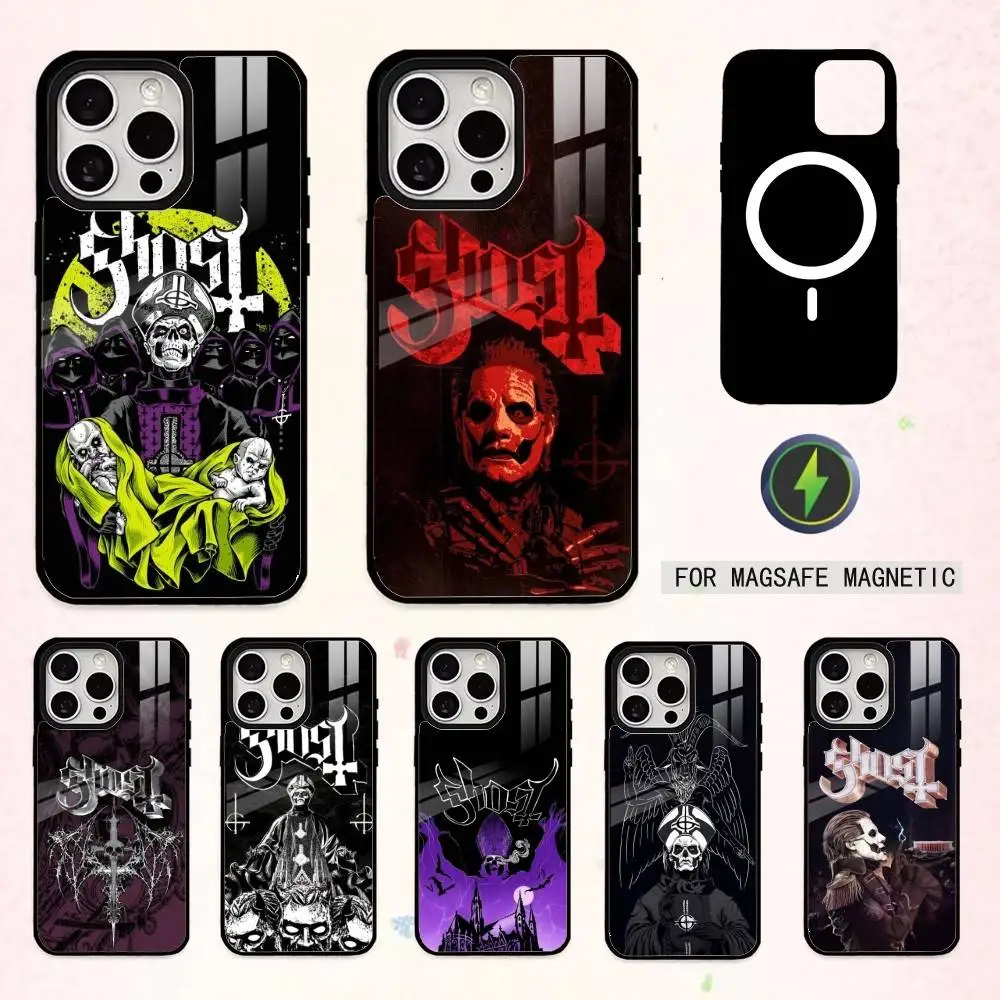Фото Чехол для телефона Cool Rock B-Band G-GhostS для iPhone 17, 16, 15, 14, 13, 12, 11 Plus, Pro Max, магнитный, для беспроводной зарядки Magsafe №1