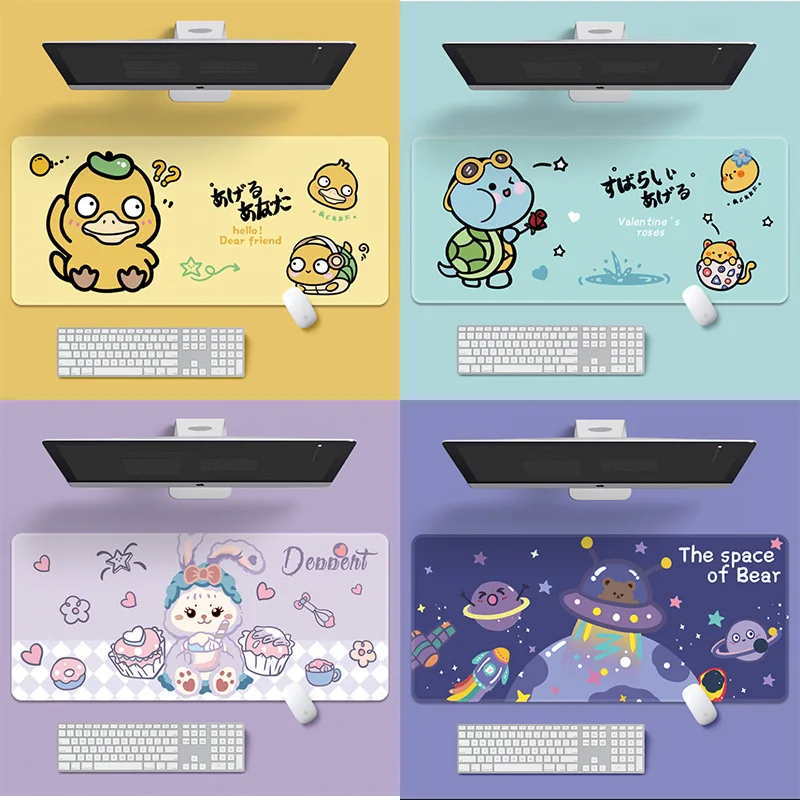 

Милый коврик для мыши, большой утолщенный Настольный коврик с замком для студенческого стола, общежития, офиса, игрового стола, коврик для м...