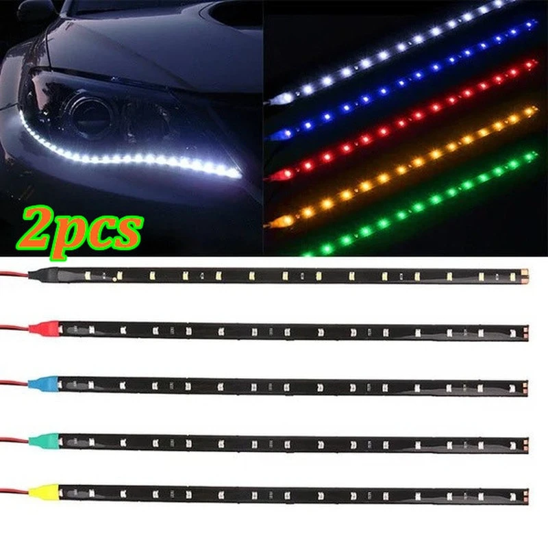 

30CM Flexible Strip Light 15 SMD3528 SMD Light Strip Car LED Interior Decoration Atmosphere Lamp Modification Ambient Light DRL