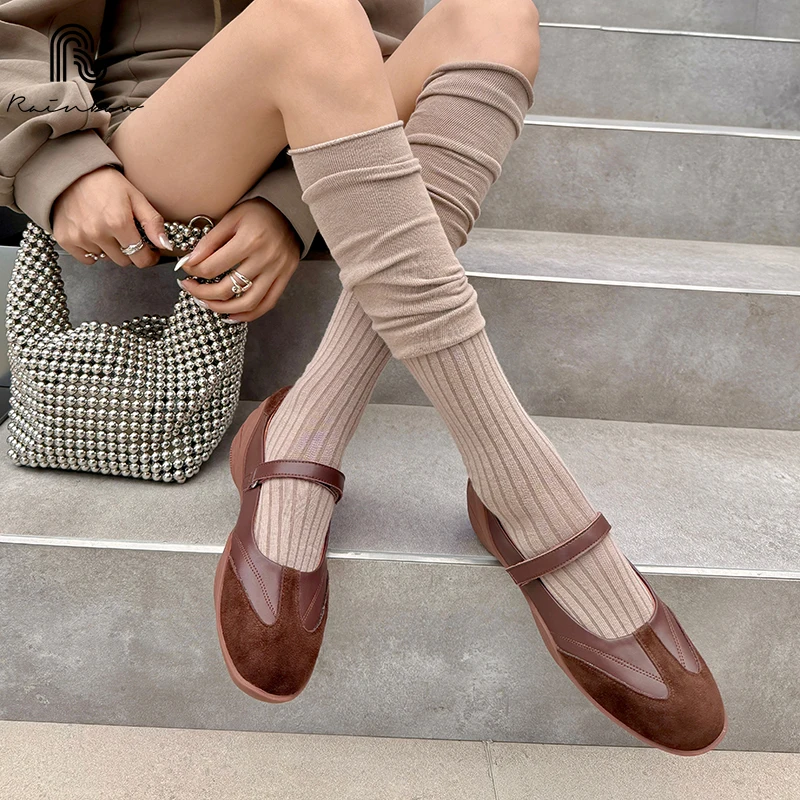 RAINBOW 33-40 женская удобная мягкая балетная обувь из натуральной кожи