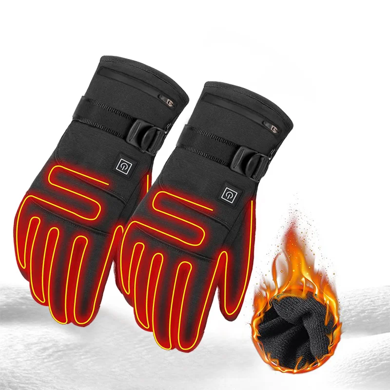 

2x Winter Gloves Electric Motorcycle Heated Gloves Thermal Gloves Touch Screen Battery Powered MTB Riding Heating Gloves