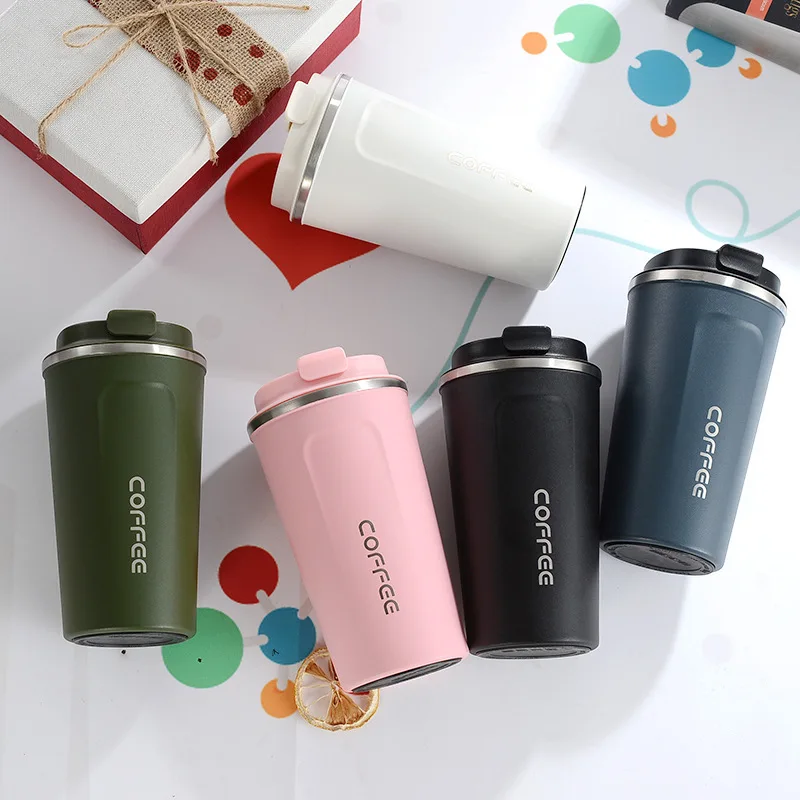 

Hot Sale Stainless Steel Coffee Cup Silicone Cover Cup Large Capacity Heat Insulation Portable Vacuum Thermos Bottle