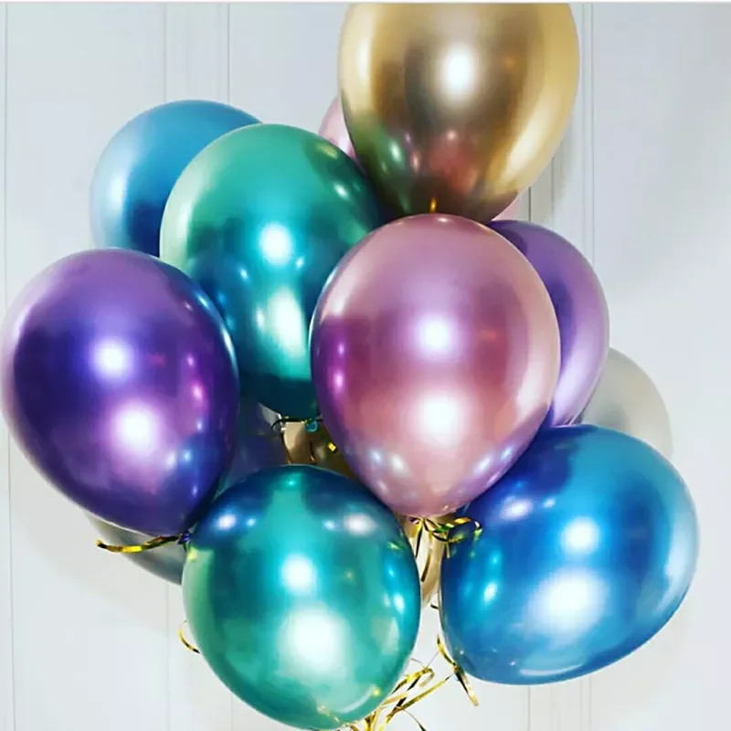 

NEW2022 5/10/15/20/30pcs 12inch Silver Gold Metallic Latex Balloons Chrome Metal Globos Wedding Kids Birthday Party Baby Shower