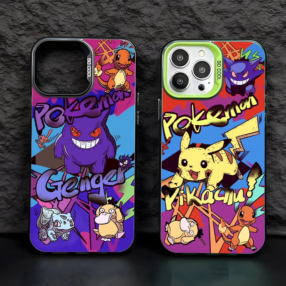Модный чехол для телефона Gengars Pikachus Samsung Galaxy A72 A55 A54 A53 A52 A51 A33 A32 A26 A16 A14 A12 A06 4G 5G Silver